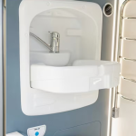 Folding bathroom sink