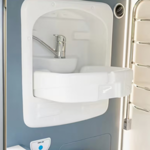 Folding bathroom sink